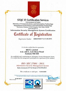 MSTC STQC Certificate